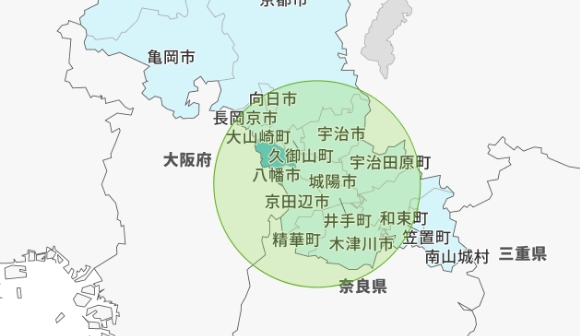 マップイメージ｜京都府八幡市を拠点にサポート